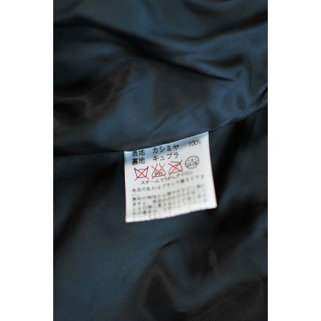 カシミヤ100%　ステンカラーコート　ブラック レディースのジャケット/アウター(ピーコート)の商品写真