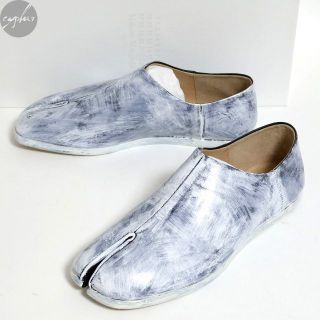 マルタンマルジェラ(Maison Martin Margiela)の42 新品 メゾンマルジェラ 足袋 ペイント レザー スリッポン タビ シューズ(スリッポン/モカシン)