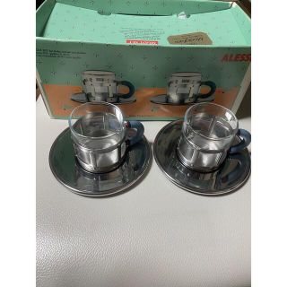 アレッシィ(ALESSI)のALESSI MGDT SET モカカップ&ソーサーセット (グラス/カップ)