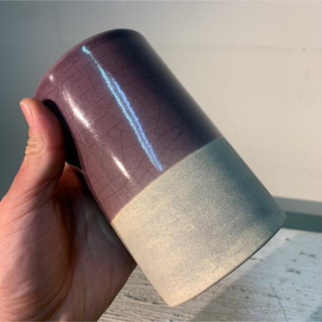 ● CYLINDER POT -purple- No.304 ハンドメイドのフラワー/ガーデン(プランター)の商品写真