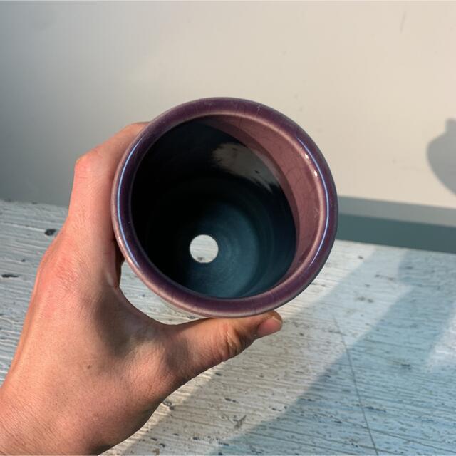 ● CYLINDER POT -purple- No.304 ハンドメイドのフラワー/ガーデン(プランター)の商品写真