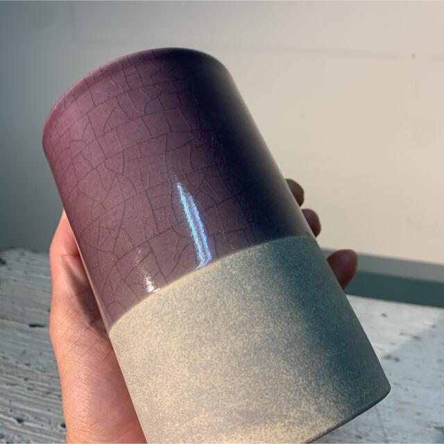 ● CYLINDER POT -purple- No.304 ハンドメイドのフラワー/ガーデン(プランター)の商品写真