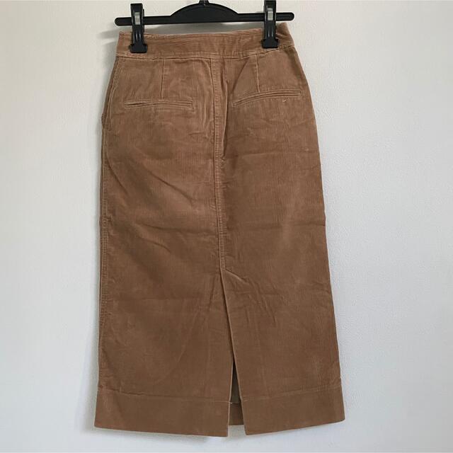 LE CIEL BLEU(ルシェルブルー)のルシェルブルー　コーデュロイ　ロングタイトスカート 36 S キャメルベージュ レディースのスカート(ロングスカート)の商品写真