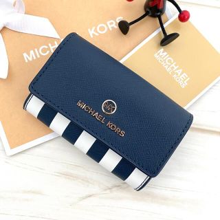 マイケルコース(Michael Kors)の新品 MICHAEL KORS マイケルコース カードケース ネイビー 水玉(名刺入れ/定期入れ)