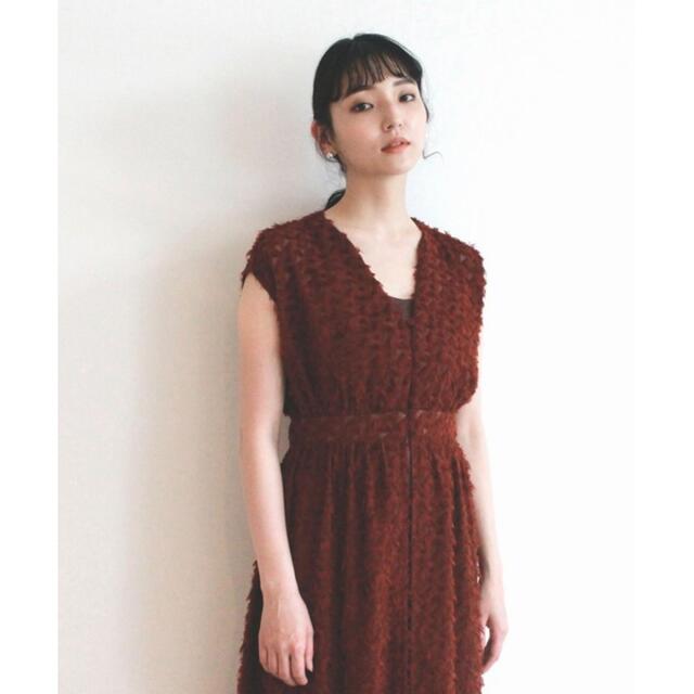 プレゼント サプライズ kaene ジャガードワンピース ブラウン - 通販