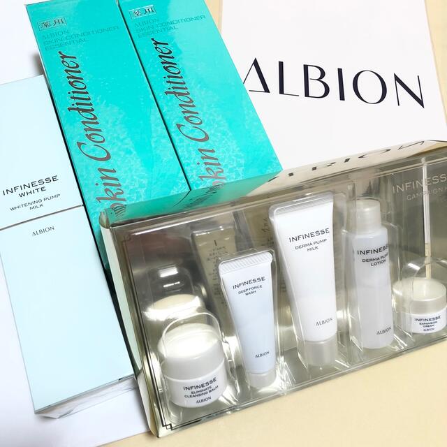 スキンコン】 ALBION アンフィネスとアンフィネスホワイト ミルク 乳液 2本セット売りの通販 by wnwn アンフィネス スキンケアセット