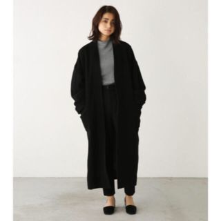 マウジー(moussy)の【試着のみの美品】RIM ARK ウールガウンコート black(ロングコート)