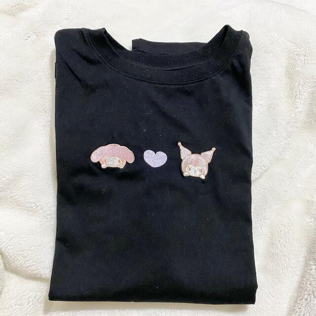 マイメロディ(マイメロディ)のサンリオ クロミ マイメロディ コミックプリントTシャツ 刺繍 3L〜4L 黒 レディースのトップス(Tシャツ(半袖/袖なし))の商品写真