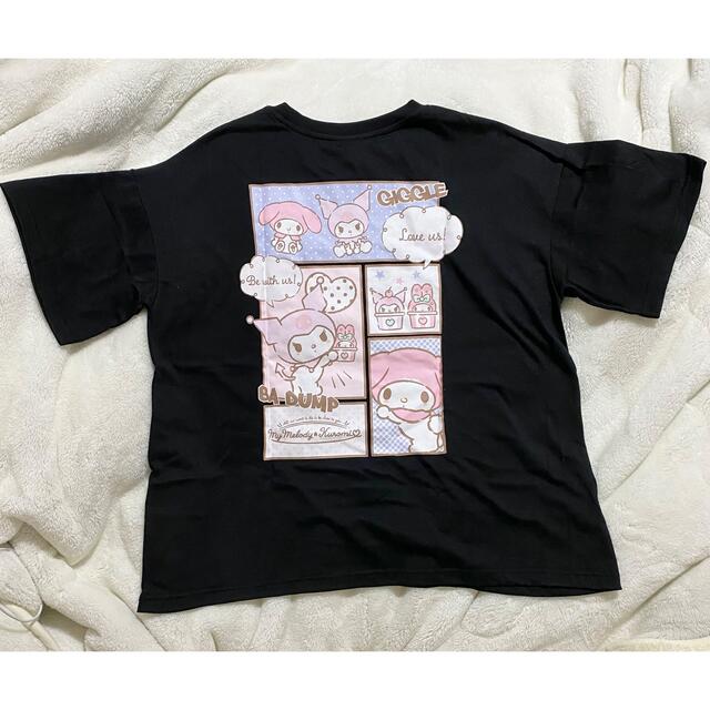 マイメロディ(マイメロディ)のサンリオ クロミ マイメロディ コミックプリントTシャツ 刺繍 3L〜4L 黒 レディースのトップス(Tシャツ(半袖/袖なし))の商品写真