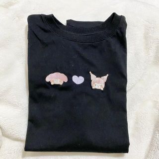 マイメロディ(マイメロディ)のサンリオ クロミ マイメロディ コミックプリントTシャツ 刺繍 3L〜4L 黒(Tシャツ(半袖/袖なし))