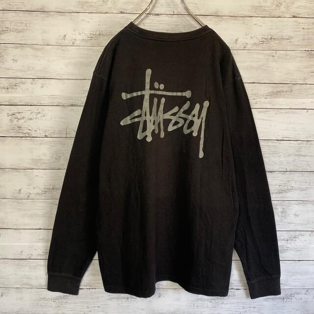 STUSSY(ステューシー)の【人気デザイン】ステューシー☆ワンポイントバックプリントブラックTシャツロンT メンズのトップス(Tシャツ/カットソー(七分/長袖))の商品写真