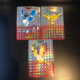 ポケモン - ポケモンカードダス初期 バンダイ 伝説3鳥 背景赤の通販