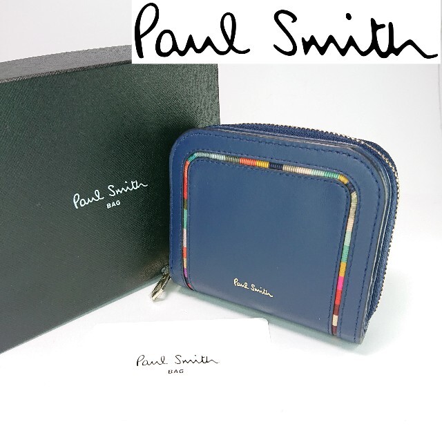 未使用 PaulSmith ポールスミス レザーラウンドファスナー長財布 箱