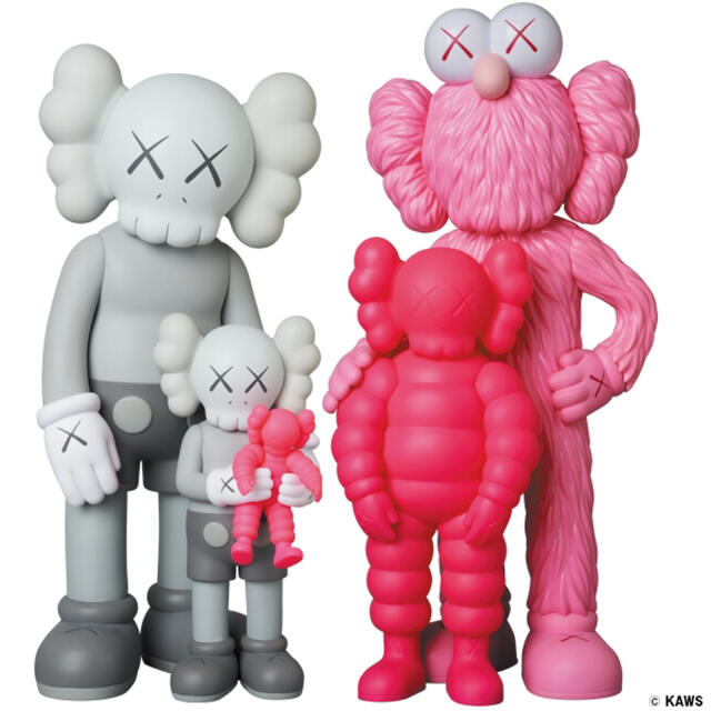 MEDICOM TOY(メディコムトイ)のKAWS FAMILY GREY/PINK/FLUORO PINK エンタメ/ホビーのフィギュア(その他)の商品写真