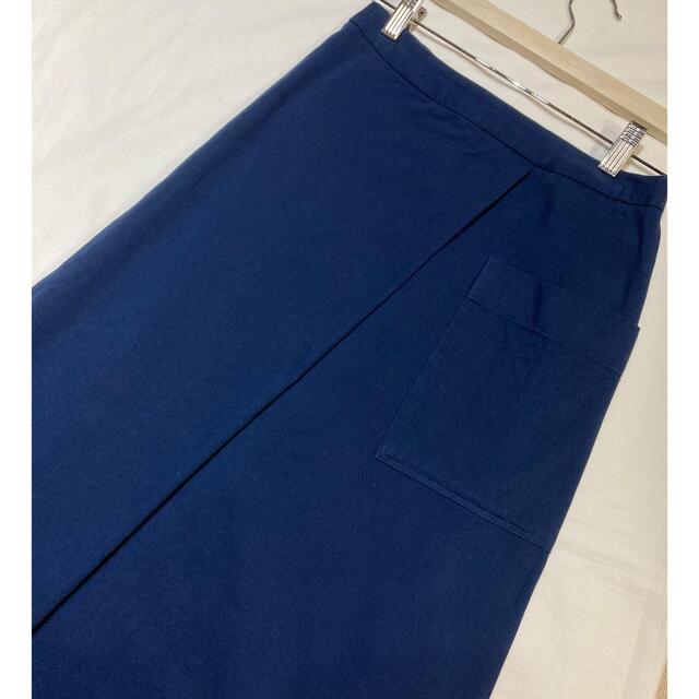 MUJI (無印良品)(ムジルシリョウヒン)の【かえるp様専用】無印良品MUJI イージーセミフレアスカート ネイビー　ブルー レディースのスカート(ロングスカート)の商品写真