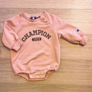 チャンピオン(Champion)のChampion チャンピオン 長袖ゆったりボディスーツ ピンク　80cm(ロンパース)