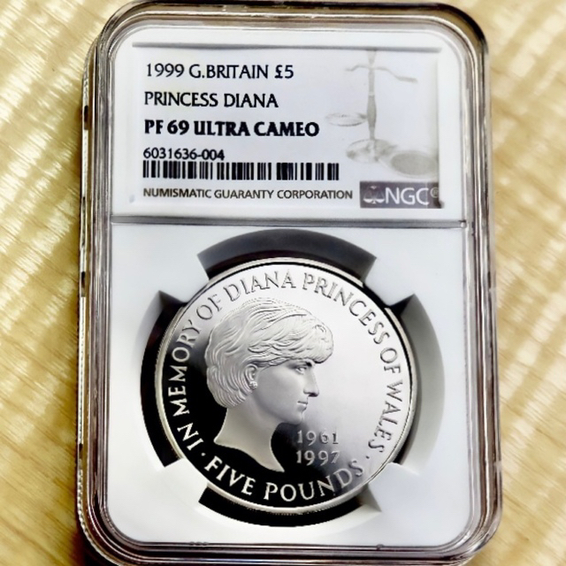 1999年 イギリス ダイアナ妃 追悼記念 5ポンド 銀貨プルーフ NGC