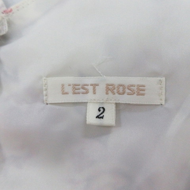 L'EST ROSE(レストローズ)のレストローズ ワンピース フレア ひざ丈 ノースリーブ 花柄 2 オフホワイト レディースのワンピース(ひざ丈ワンピース)の商品写真