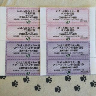 ジェイアール(JR)の4名様分　ガーラ湯沢　リフト券＆スクールレッスン割引券(スキー場)