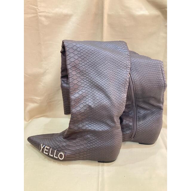 【GINGER掲載商品】 Yellow ロングブーツ BOOTS LONG ストーンロゴ パイソン YELLO - boots ブーツ