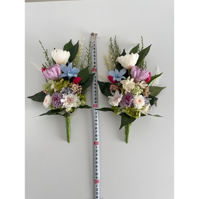 プリザーブドフラワープリザーブドフラワー仏花一対限定品　　　　　　　花器付き　約30cm お供え