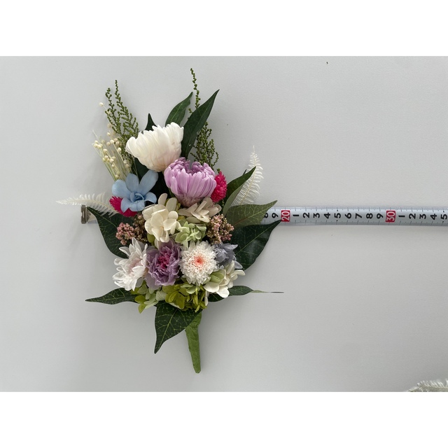 プリザーブドフラワープリザーブドフラワー仏花一対限定品　　　　　　　花器付き　約30cm お供え