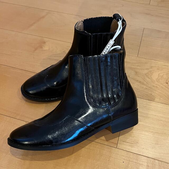 オックスフォードブルー 新品 ZARA KIDS ザラ ショートブーツ 本革 ...