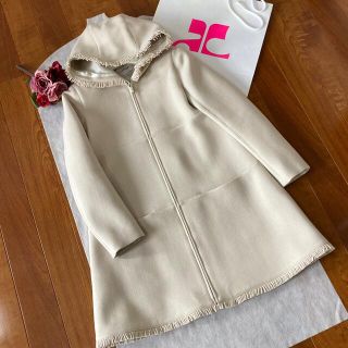 クレージュ(Courreges)のご専用です　クレージュ✨　新品同様✨　超素敵　フランス製フリンジウールコート(ロングコート)