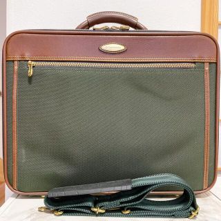 サムソナイト(Samsonite)の美品　人気　Samsonite ビジネスバック 本革　グリーン　ブラウン(ビジネスバッグ)