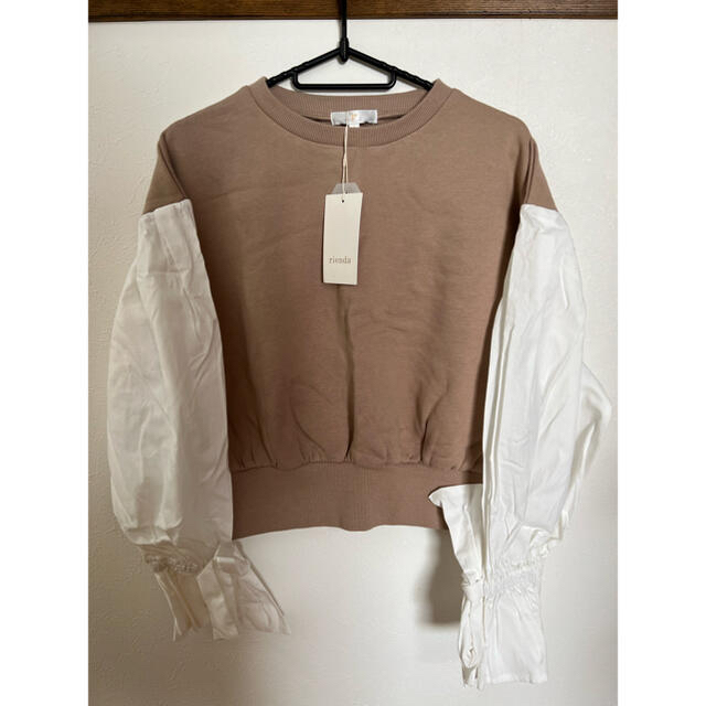 rienda(リエンダ)のrienda Shirt Sleeve Sweat TOP-R 新品未使用 レディースのトップス(トレーナー/スウェット)の商品写真