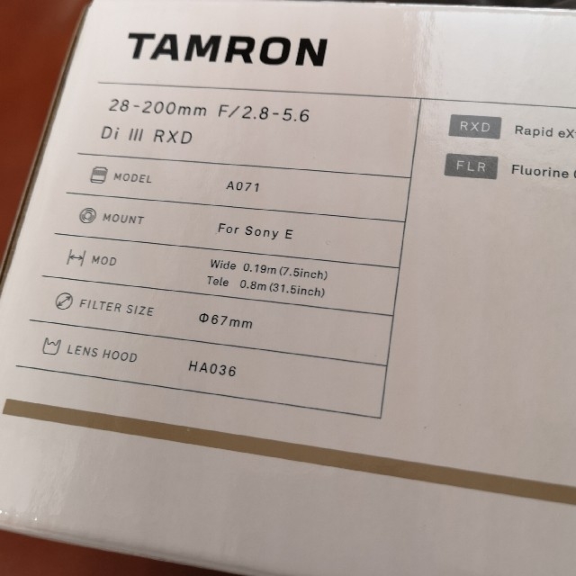 ■新品■ タムロン28-200mm F2.8-5.6 Di III RXDタムロン