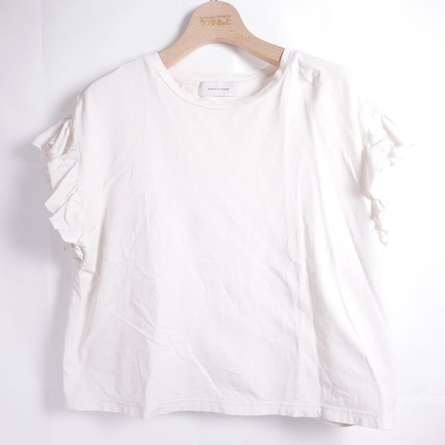 Adam et Rope'(アダムエロぺ)のADAM ET ROPE' アダムエロペ　tシャツ　レディース　ホワイト レディースのトップス(Tシャツ(半袖/袖なし))の商品写真