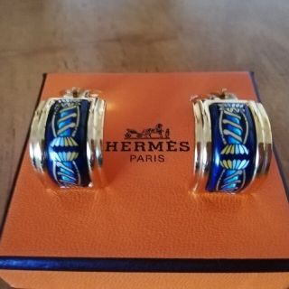 エルメス(Hermes)のエルメス　イヤリング　ゴールド　七宝焼　エマイユ　美品(イヤリング)