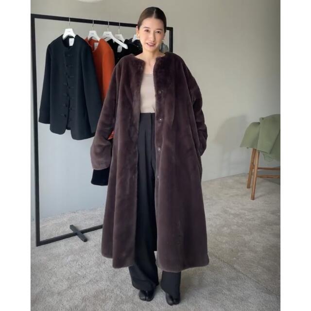 CLANE - CLANE NO COLLAR LICO FUR COAT リコファーコートの通販 by