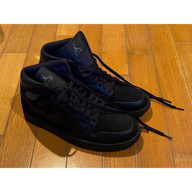 NIKE AIR JORDAN 1 MID Black 27.5cm - スニーカー