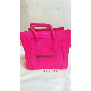 セリーヌ(celine)の♡超美品♡CELINE ラゲージ  ネオンピンク(ハンドバッグ)