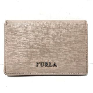 フルラ(Furla)のフルラ 名刺入れ - ピンクベージュ レザー(名刺入れ/定期入れ)