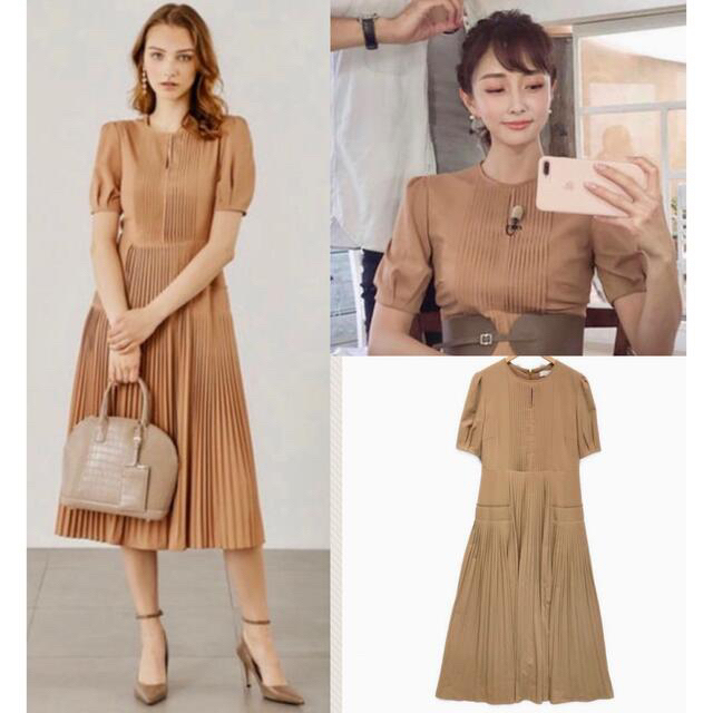 CELFORD ジョーゼットプリーツワンピース ※石井美保さん着用色です♡-