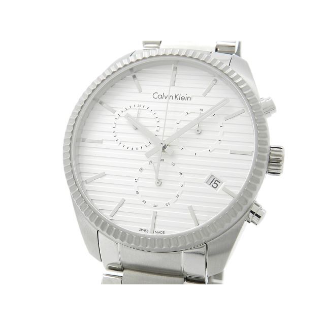 【初売り】 Calvin Klein - 未使用 正規品 カルバンクライン 腕時計 メンズ クロノグラフ ホワイト 腕時計(アナログ)