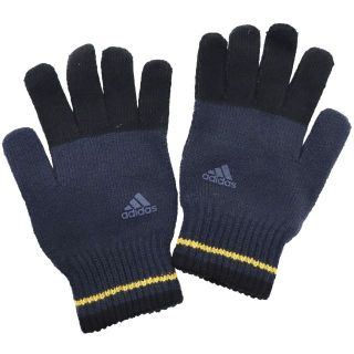 アディダス(adidas)のadidas アディダス 手袋5本指指カラー切り替え 【日本製 】ネイビー新品(手袋)