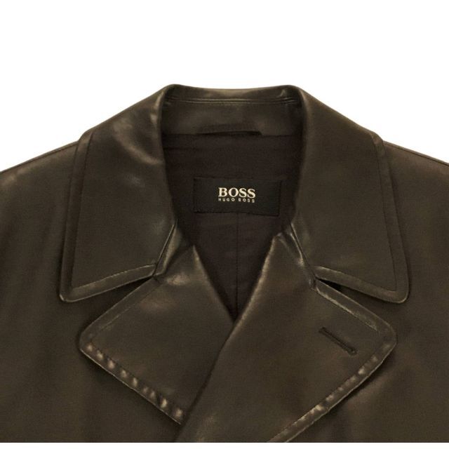 HUGO BOSS - HUGO BOSSヒューゴボスフェイクレザーダブルハーフコート
