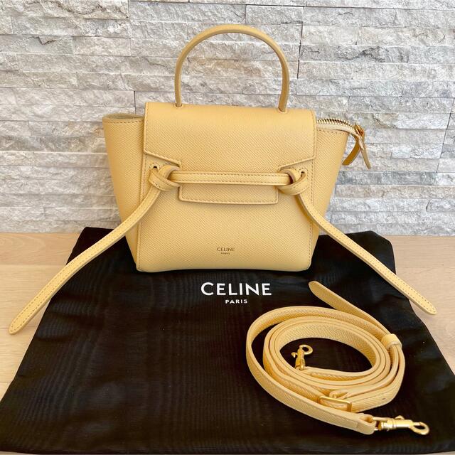 celine(セリーヌ)のCELINE セリーヌ ベルトバッグ ピコ イエロー ポレン レディースのバッグ(ショルダーバッグ)の商品写真