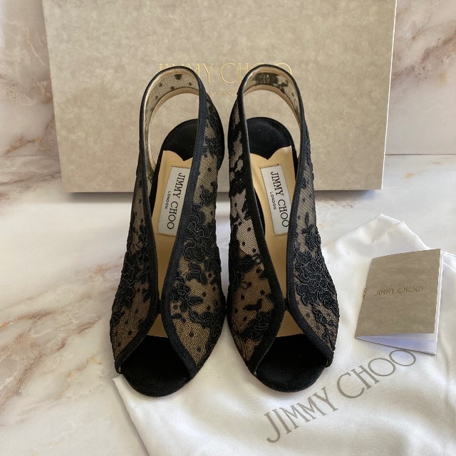 Jimmy Choo Jimmy Choo レースパンプス オープントゥ ブラック ドレス 結婚式の通販 By Cham S Shop ジミーチュウならラクマ