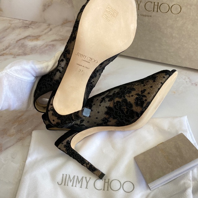 Jimmy Choo Jimmy Choo レースパンプス オープントゥ ブラック ドレス 結婚式の通販 By Cham S Shop ジミーチュウならラクマ