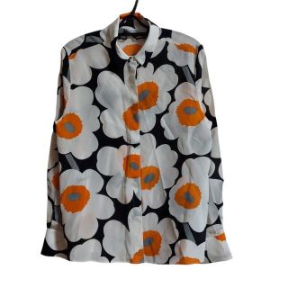 【北欧】marimekko　シルクシャツ　サイズ38