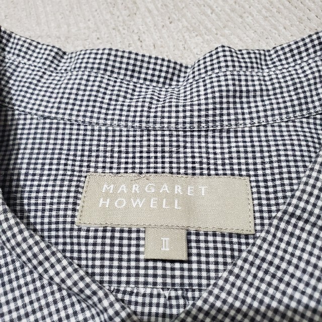 MARGARET HOWELL(マーガレットハウエル)のマーガレット ハウエル リネン 混 ギンガムチェック シャツ 半袖シャツ レディースのトップス(シャツ/ブラウス(半袖/袖なし))の商品写真