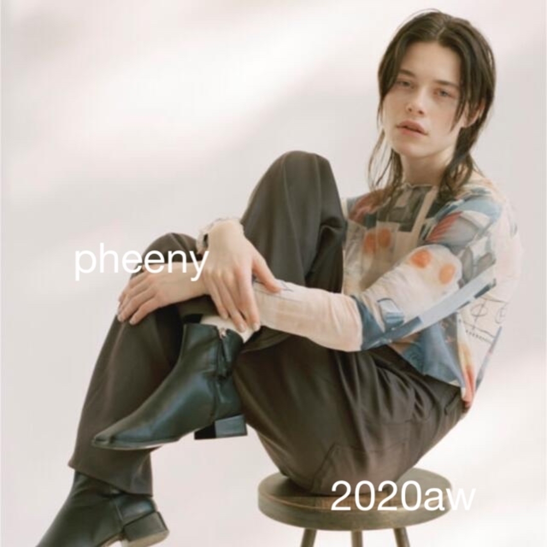 pheeny 2020aw ハイウエストワイドパンツ　ブラウン　1パンツ