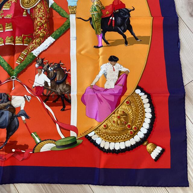 HERMES カレ 大判スカーフ PLAZA DE TOROS 闘牛場 シルクファッション 