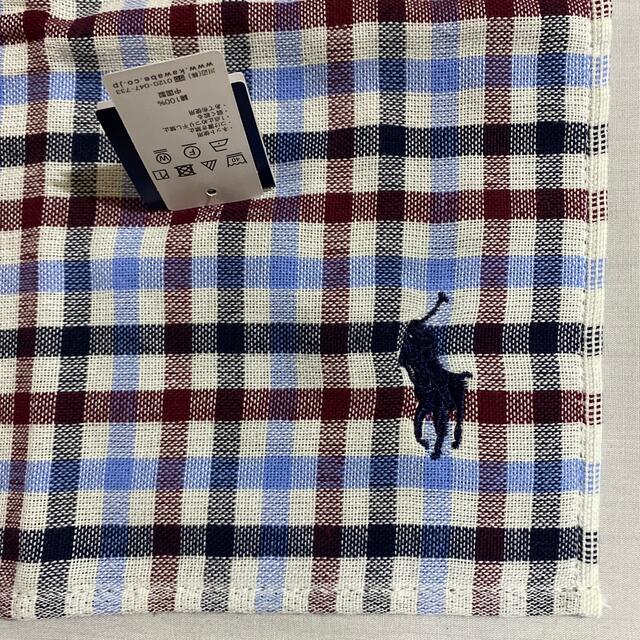 POLO RALPH LAUREN(ポロラルフローレン)のポロ　ラルフローレン　ガーゼタオルハンカチ　未使用品　ポニー刺繍　#1570 メンズのファッション小物(ハンカチ/ポケットチーフ)の商品写真