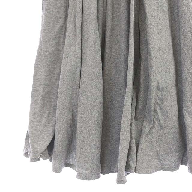 three dots(スリードッツ)のスリードッツ ロングスカート フレア ウエストゴム XS グレー レディースのスカート(ロングスカート)の商品写真